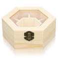 thumbnail image 1 of Caja de joyería de madera hecha a mano, hexagonal, ligera, de arcilla de nieve., 1 of 7