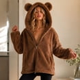 thumbnail image 6 of TaTaai Womens Coat Long Sleeve Solid Fleece Lined Double Sided Plush Warm Outerwear Cozy for Winter Cold Days, 6 of 6