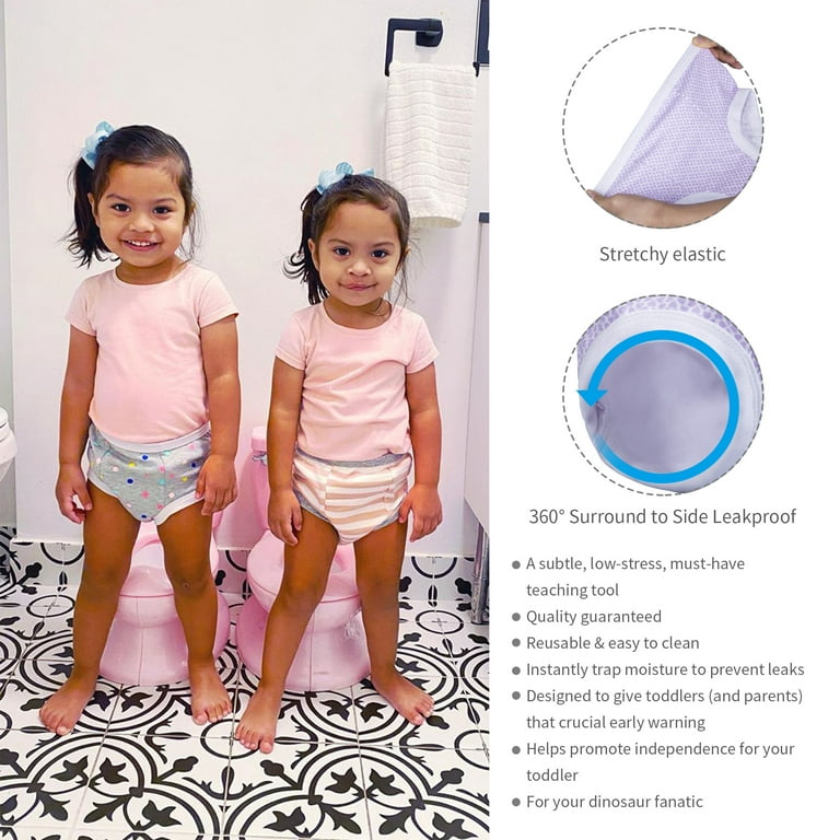 BIG ELEPHANT Baby Girls Potty Training Pants, Toddler Cotton Soft Training  Underwear, 4T