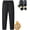 Black- Straight, variant on Fleeceactive - Unisex Fleece-Lined Waterproof Pants, Outdoor Winter Snow Pants for Men and Women
