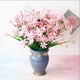 thumbnail image 1 of Flores artificiales para decoración del hogar - Rosas de plástico de 16,5" en rosa, amarillo, azul, morado - 1 pieza - Desvanecido y resistentes al agua, 1 of 6