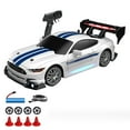 thumbnail image 2 of 1:24 Scale RC Drift Car 4WD 2.4GHz 30KM/H High Speed Racing Sport Toy Car with LED Lights, Racing and Drift Wheels(White), 2 of 7