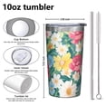 thumbnail image 4 of Pioneer Flower 10oz Tumblers Stainless Steel Tumbler with Lid and Straw,Vacuum Insulated Double Wall Travel Tumbler Cups with Cleaning Brush for Coffee, Tea, 4 of 4