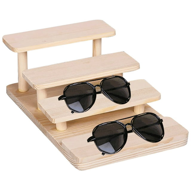 Glasses Display Holder Simple Wooden Sunglasses Organizer Glasses Stand