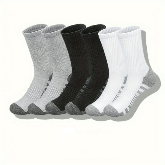 iMucci 3-Pack Four seasons Comfortable Breathable Mid-Calf Socks for Men and Women (Black, White, Gray)