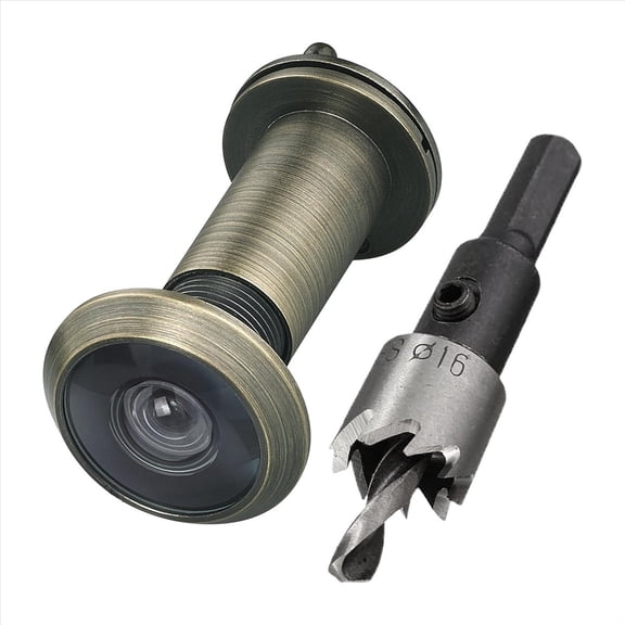 220-Degree Solid Brass Peep Holes for Door with 16mm Drill Bit, 0.63 Inch Peephole Privacy, A