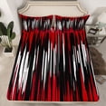 thumbnail image 2 of Homewish Abstract Ombre Stripes Twin Sheet Sets,Modern Geometric Pattern Twin Fitted Sheet,Red White Line Flat Sheet For Adults,Breathable Home Decor,3-Piece, 2 of 7