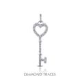 thumbnail image 1 of Diamond Traces 0.37 Carat Total Natural Diamonds 14K White Gold Prong Setting Key Fashion Pendant, 1 of 1