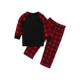 thumbnail image 4 of AWCHIC Family Chritmas Pajamas Merry Christmas 2024 Letter Print Red Plaid Matching Chritmas Pjs, 4 of 7