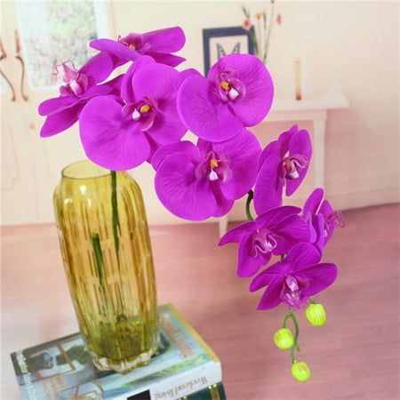 Silk Cloth Artificial Flowers Butterfly Orchid with Mini Set Potted Fake Bonsai Home