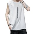thumbnail image 4 of Camiseta sin mangas para hombre, camiseta de gimnasio informal, ligera, transpirable, de fibra de poliéster, absorbente del sudor, para Fitness, 4 of 8