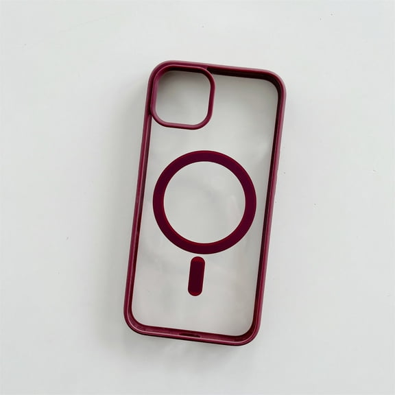 Allytechgroup Magnetic Case for iPhone 16e Compatible with MagSafe Wireless Charging, [Slim & Lightweight] Shockproof TPU Bumper Clear Matte Rugged Acrylic Back Case for Women Men, Winered