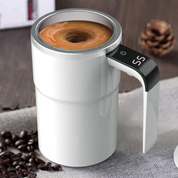 380ML Mini Electric Coffee Self Mixing Mug Digital Display Coffee Mug USB Rechargeable Automatic Magnetic Cup for Tea