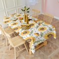 thumbnail image 3 of White Sunflower Leaf Seed Pattern Rectangle Tablecloth 60"x102",Waterproof Polyester Rectangle Table Cloth, Wipeable Spillproof Polyester Tablecloth for Dining, Camping, Indoor and Outdoor, 3 of 6