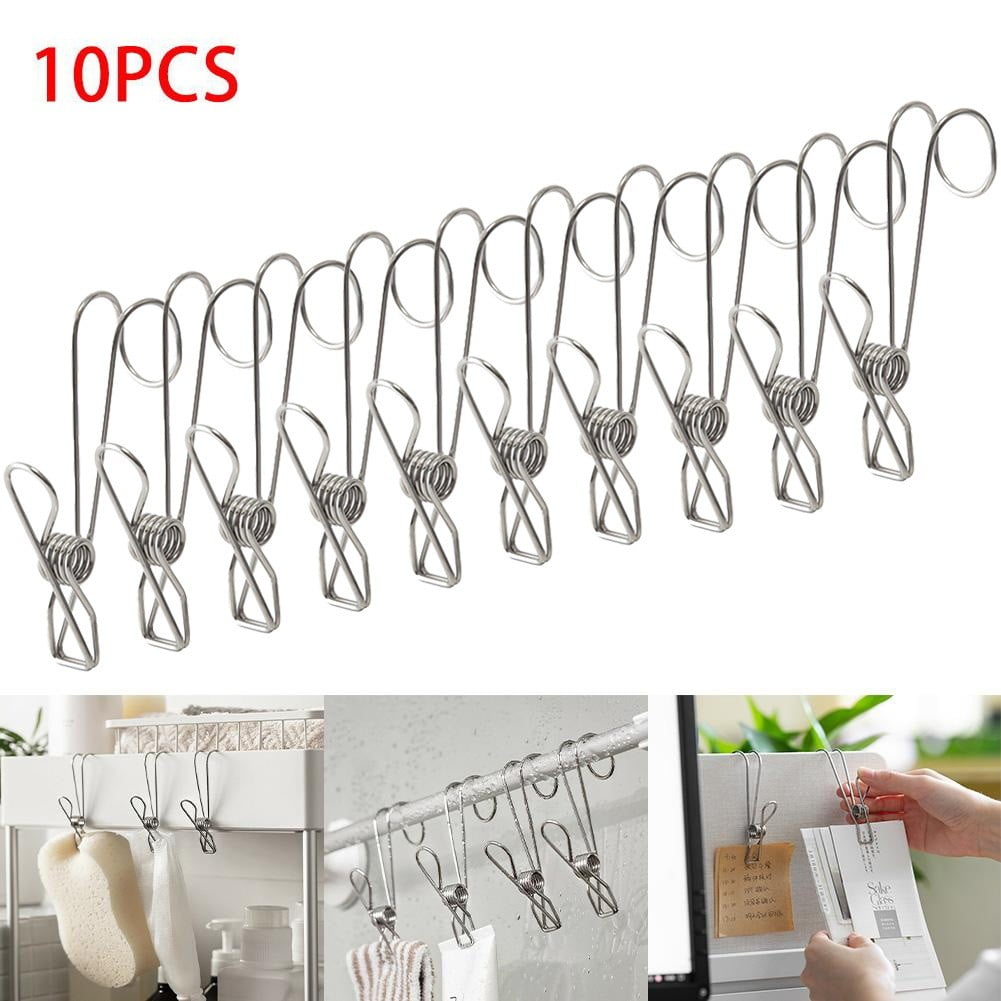 Pins Stainless Steel Clothes Pegs Hooks Long Tail Clip Hanging Clips 