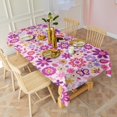 thumbnail image 3 of Lightpink Daisy Flower Purple Blooms Pattern Rectangle Tablecloth 60"x102",Waterproof Polyester Rectangle Table Cloth, Wipeable Spillproof Polyester Tablecloth for Dining, Camping, Indoor and Outdoor, 3 of 6