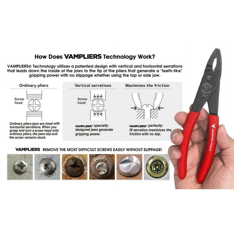 VAMPLIERS VT-001-S5BGS 5-PC Screw Extraction Pliers Gift Set for Men,  Stripped Screw Removal Tool 