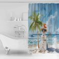 thumbnail image 4 of 54x78 Inch Shower Curtain Decorative Coastal Christmas Bathtub Bath Curtains Fabric Waterproof Bathroom Decor Xmas Snowman Beach Nautical Small Stall Shower Curtain Set with 12 Hooks, 4 of 6