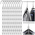 thumbnail image 1 of Colgador de cadena para ropa, paquete de 10 unidades, organizador de armario NiHome, de metal, 1 of 8