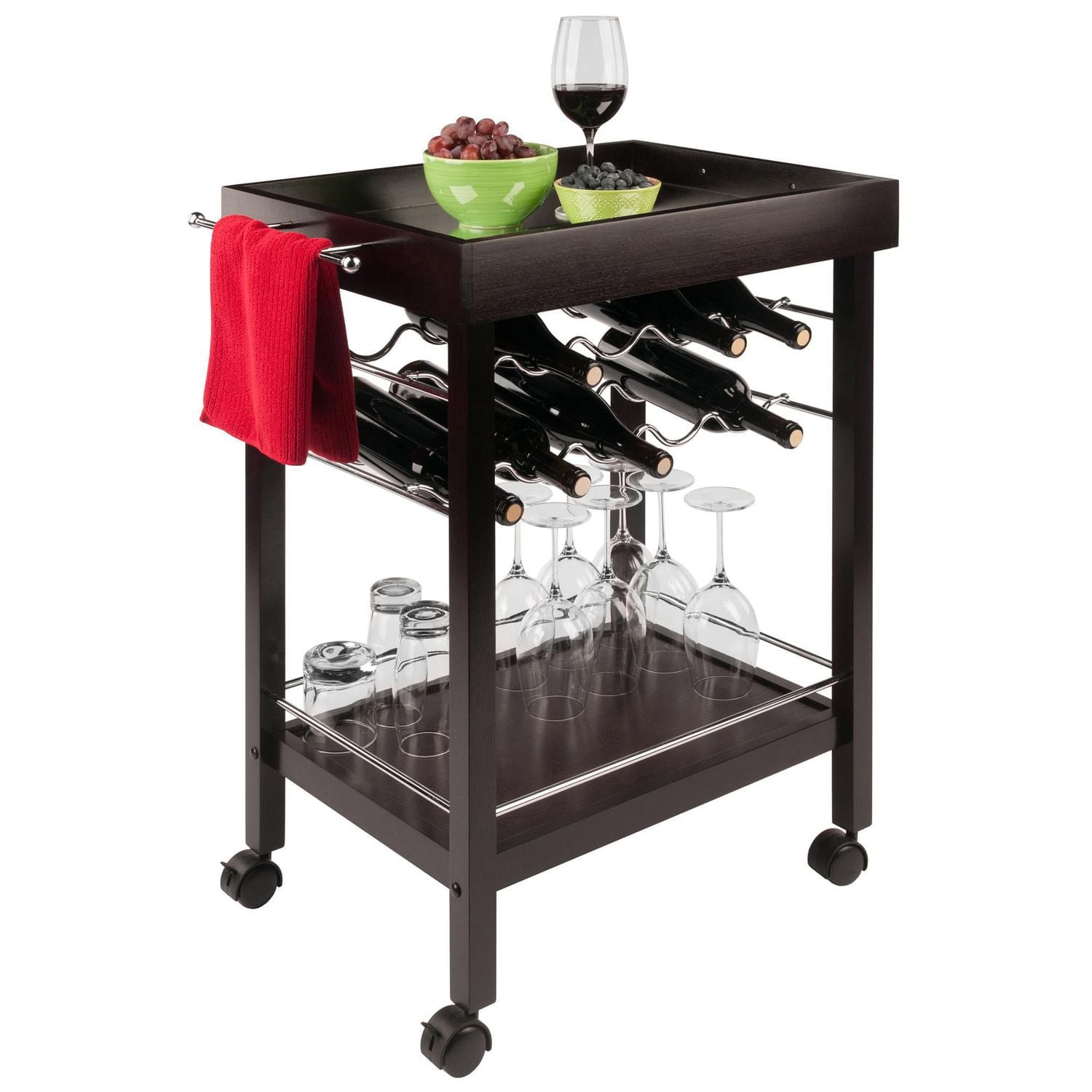 Winsome Johnnie Bar Cart in Espresso Finish - 92329