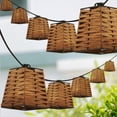 thumbnail image 6 of JONATHAN Y Quinn 10-Light Indoor/Outdoor 10 ft. Classic Vintage LED G40 Square Bamboo Shaded String Lights, Brown, 6 of 7