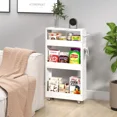 thumbnail image 5 of ColourTree White Slim Storage Rolling Cart, 4-Tier Side Out Shelving Unit with Handle, Mobile Organizer Utility Cart on Wheels for Laundry, Bathroom, Office, Kitchen, Narrow Places, 5 of 7