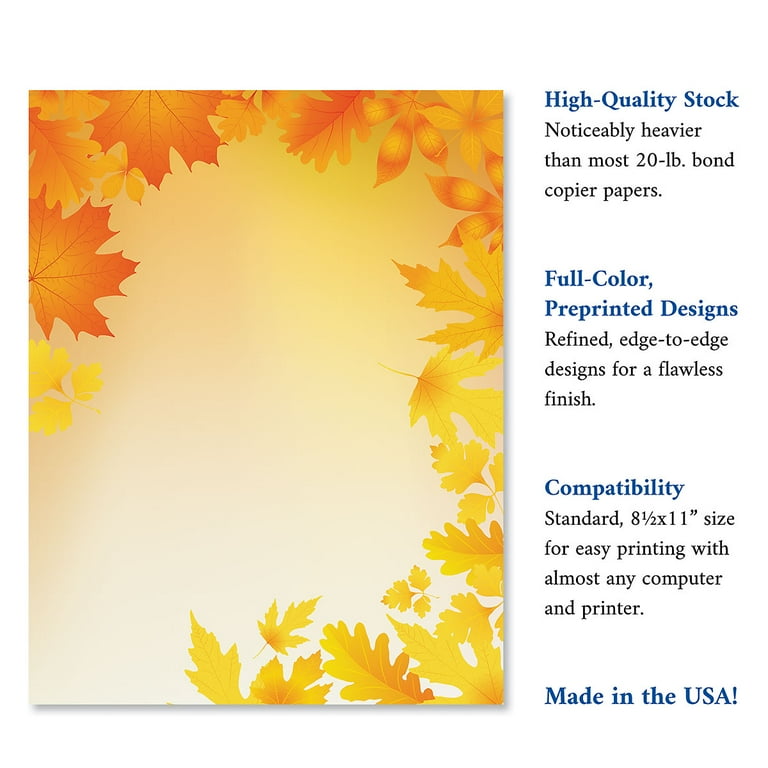 Autumn Leaves Fall Thanksgiving Letter Papers Fall letter papers are 8 1 2 x 11