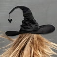 thumbnail image 4 of Sombrero de moderno, accesorios para fotos de ala ancha, accesorio de disfraz negro, para hombres y mujeres para Halloween , Colgante pájaro rata, 4 of 7