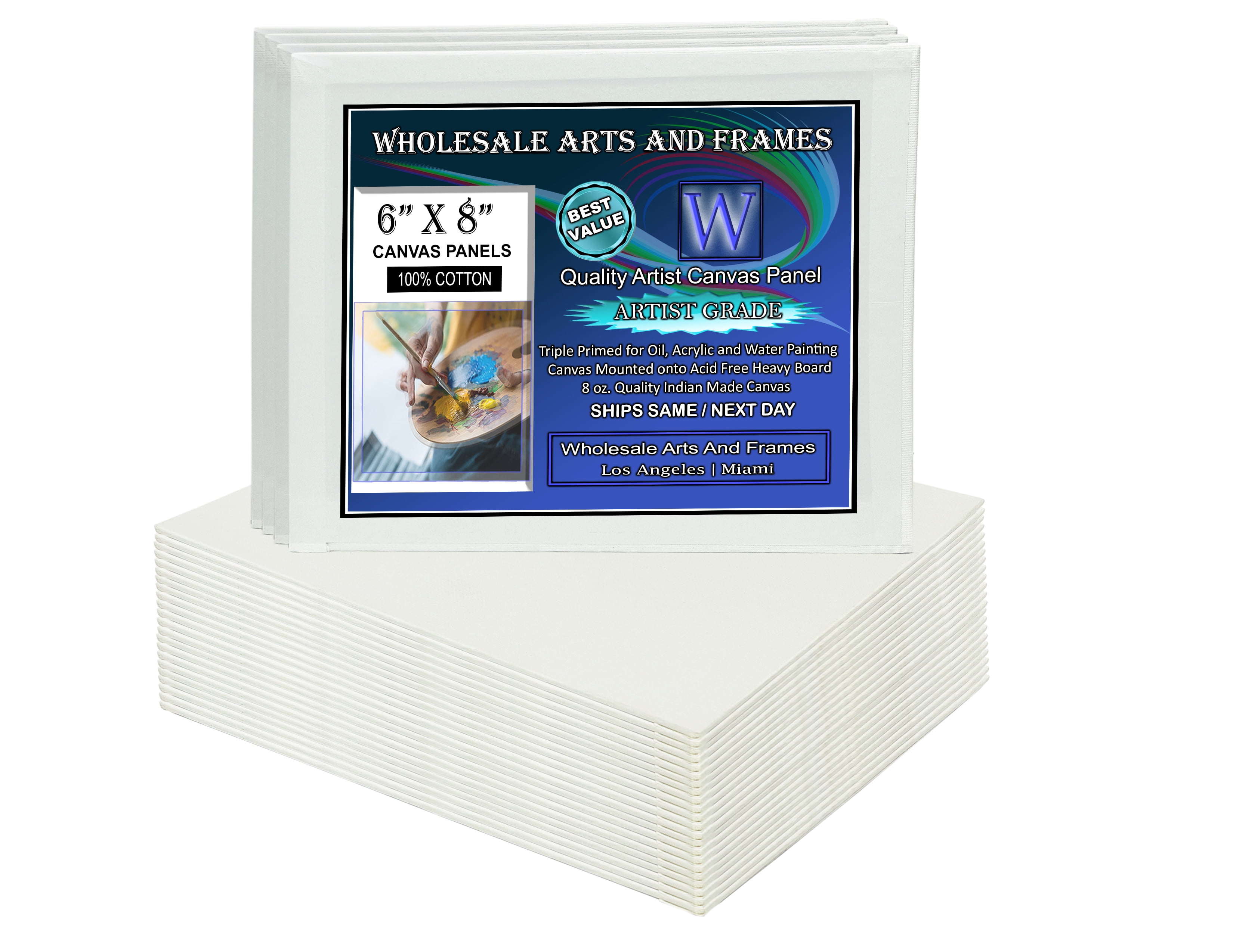US Art Supply 5 x 7 inch Professional Artist Quality Acid Free Canvas Panels 96 Pack (1 Full Case of 96 Single Canvas Panels)