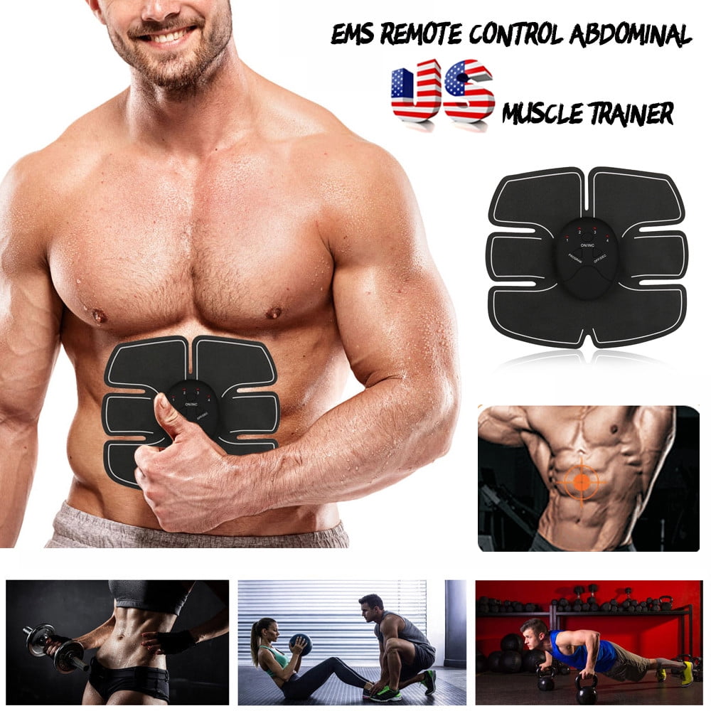 EMS Remote Control Abdominal Muscle Trainer Smart Body Building Fitness Abs USA 