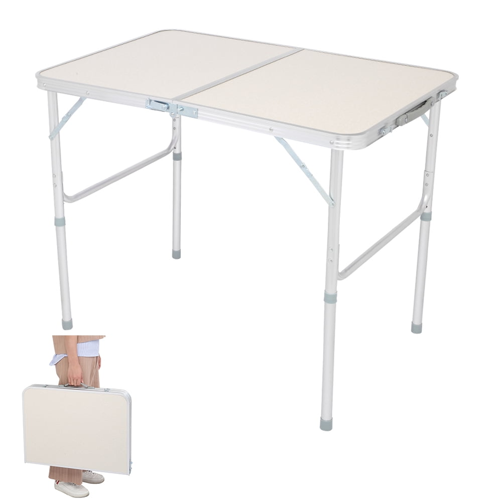 Folding Utility Table, Aluminum Folding Table with Handle, Adjustable ...