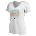 thumbnail image 2 of Women's White Miami Marlins City Pride V-Neck T-Shirt, 2 of 3