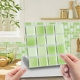 thumbnail image 2 of Yeetfub 10 Sheet Peel and Stick Backsplash Self Adhesive Tile Sticker Marble 3D Stick on Tiles Backsplash for Kitchen Peel and Stick Tile for Bathroom Kitchen Camper Shower Furniture 4"x4" Green, 2 of 7