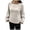Beige, variant on Womens Contrast Color Pullover Sweaters Crewneck Knit Tops with Wave Hem Long Sleeve Sweater Fall 2026 White for Size XXL