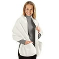 thumbnail image 6 of HNMKIU – – Soft Cozy Wrap Shawl With Large Front Pockets – Warm Blanket Scarf For Women White,One Size, 6 of 6