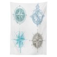 thumbnail image 3 of Ambesonne Compass Tablecloth Rectangular Table Cover, Windrose Marine, 60"x84", Teal Beige White, 3 of 4