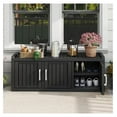 thumbnail image 2 of Shoe Storage Cabinet, Waterproof Shoe Organizer with Adjustable Shelves, UV-Resistant Entryway Shoe Cabinet with 3 Barn Doors for Indoor Outdoor, Foyer, Hallway, Living Room,Black, 2 of 9