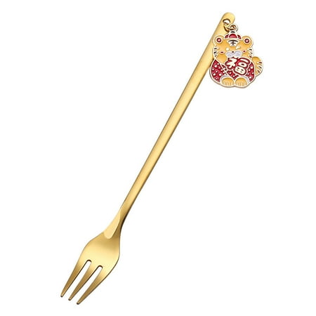 

SUWHWEA New Year Tableware Dessert Fork Stirring Small Fork New Year Gift Fork On Clearance