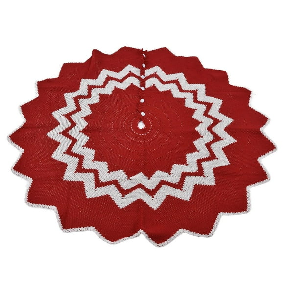 Christmas Tree Skirt Acrylic Fiber Knitting Floor Mat for Home Decoration and Xmas Party