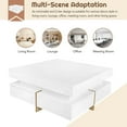 thumbnail image 3 of Gzxs 31.5" Square Coffee Table with Storage, Modern High Gloss Cocktail Table with 4 Drawers for Living Room, White, 3 of 10