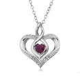 thumbnail image 1 of Sterling Silver Heart Shape Gemstone July Birthstone Necklace, 18", 1 of 1