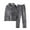 A-Grey671, variant on Button-Front Collared Pajama Set for Men Trimmed Nighttime Relaxed-Fit Sleep Separates