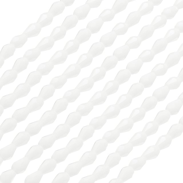 Uxcell 650Pcs Teardrop Faceted Glass Crystal Beads for Jewelry Making, White