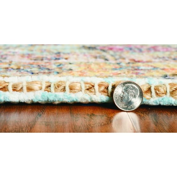 3'x5' Spa Green Hand Woven Floral Indoor Area Rug