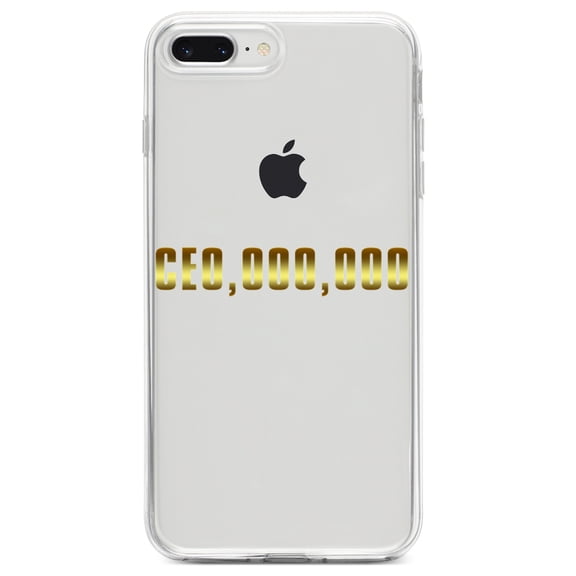 DistinctInk Clear Shockproof Hybrid Case for iPhone 7 PLUS / 8 PLUS (5.5" Screen) TPU Bumper Acrylic Back Tempered Glass Screen Protector - CEO,000,000 Entrepreneur 3 commo