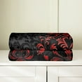thumbnail image 4 of Manfei Victorian Damask Flannel Blanket 90x90, Vintage Baroque Floral Sherpa Throw, Black Red Plush Throw Blanket, Breathable Bedroom Decor, 4 of 7