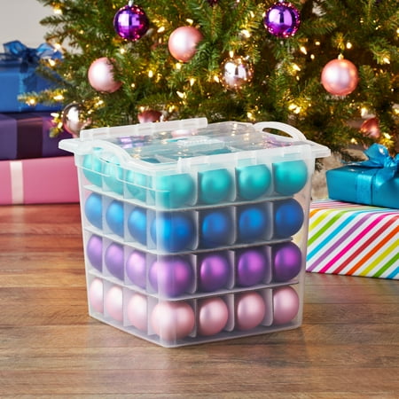 The Home Edit Ornament Organizer with Hinged Lid, Clear, 2 Pack