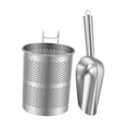 thumbnail image 3 of Cuchara para hielo acero inoxidable, cuchara metal, soporte ligero y portátil para cubos hielo, para alimentos para bar, cocina, fiesta y, 3 of 7