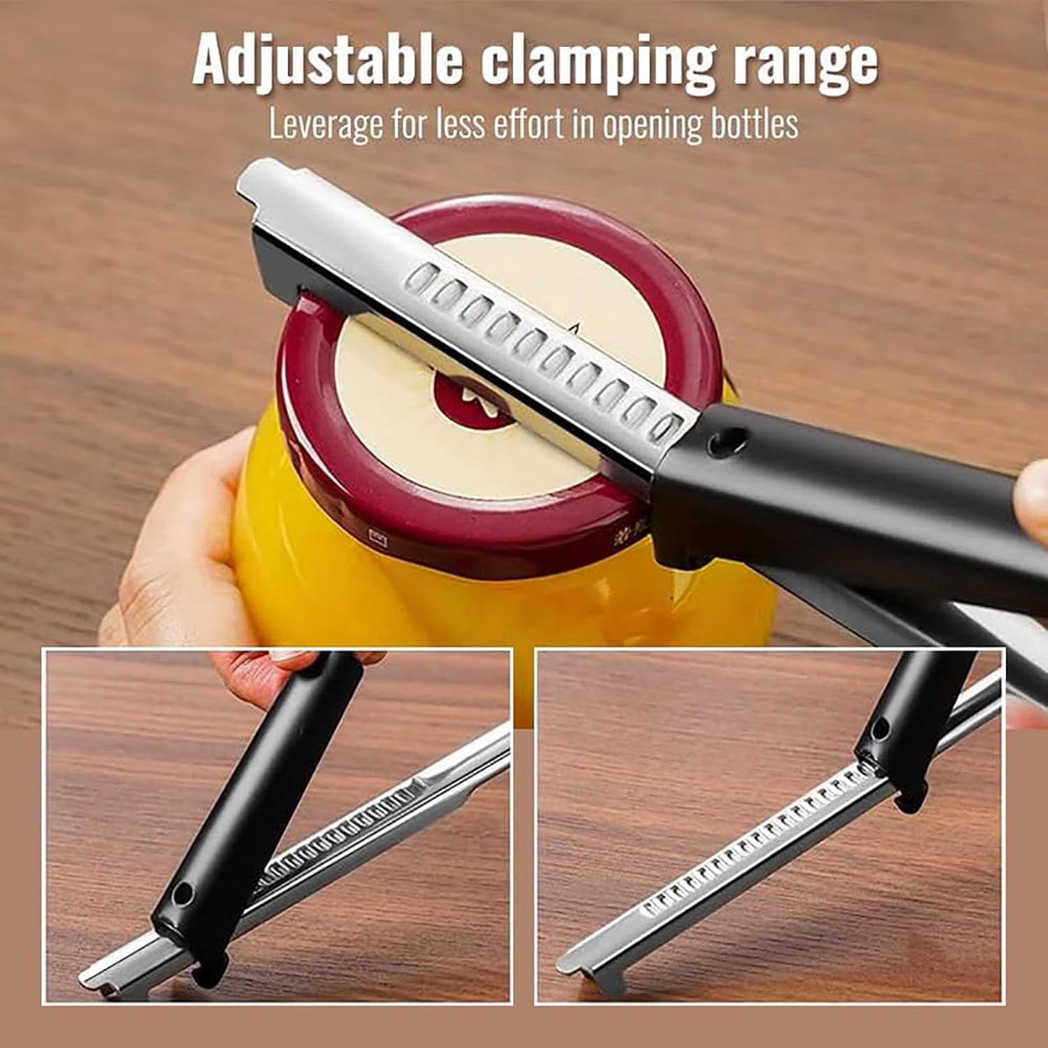 ABPETE 2 in 1 Adjustable Jar Opener, 2024 New Adjustable Jar Opener for Weak Hands Multi-function Can Opener Manual Lid Gripper Opener and Bottle Opener Tool for Home Kitchen Gadgets (4Pcs)