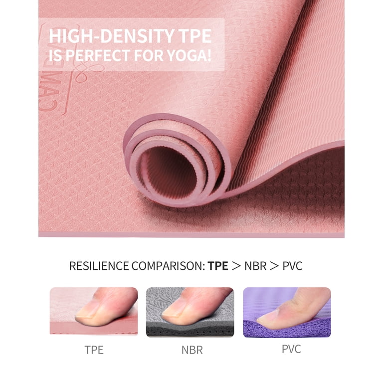 The Workout Mat 6mm ピンク CAMBIVO Yoga Mat, 6mm Thick Eco Friendly TPE Workout Mat with